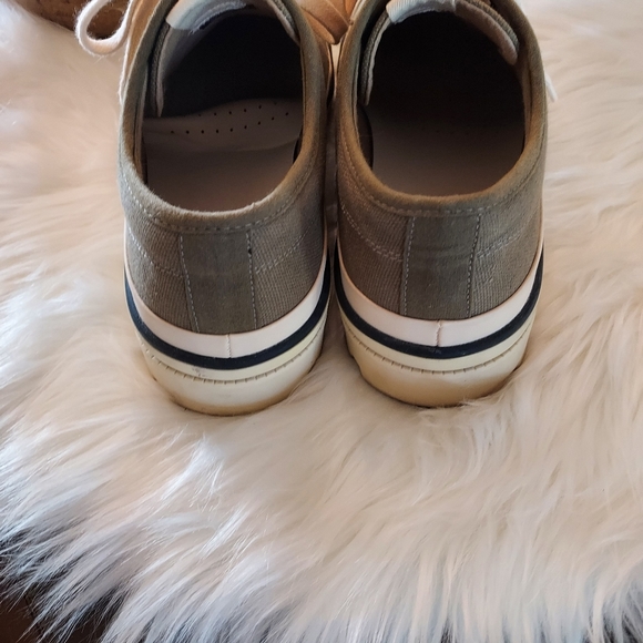 ZARA Olive Green Canvas Wedge Sneakers. - Picture 5 of 11